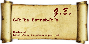 Gábe Barnabás névjegykártya